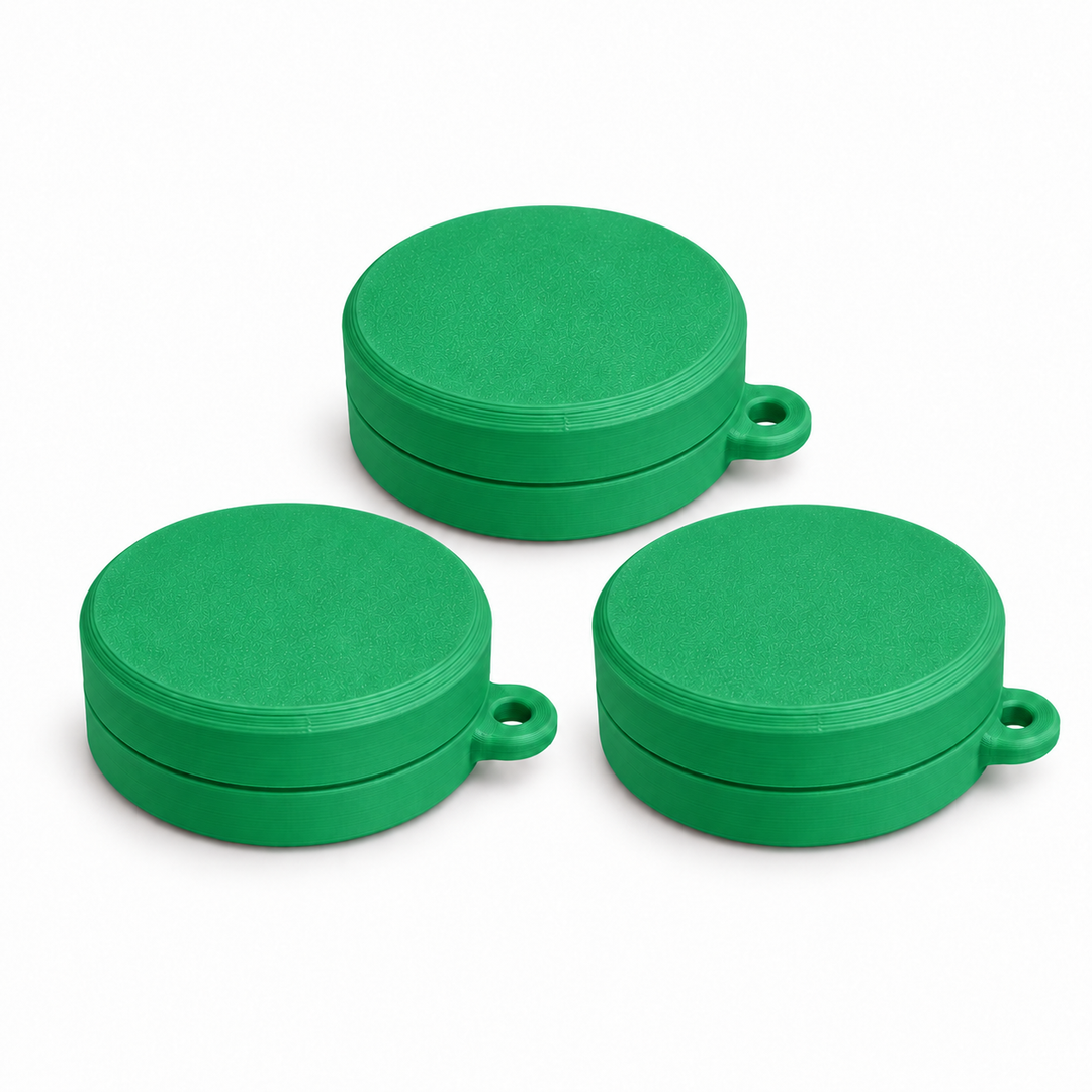 Pack of three ring holder keychain cases in Heat Green to Yellow