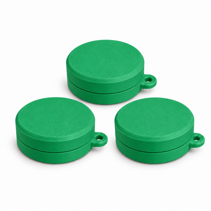 Pack of three ring holder keychain cases in Heat Green to Yellow