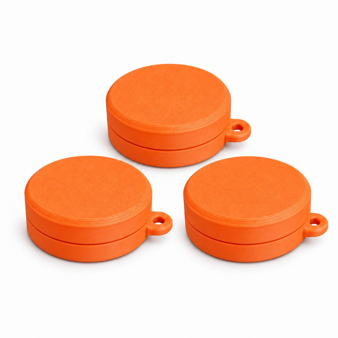 Pack of three ring holder keychain cases in Heat Orange to Yellow