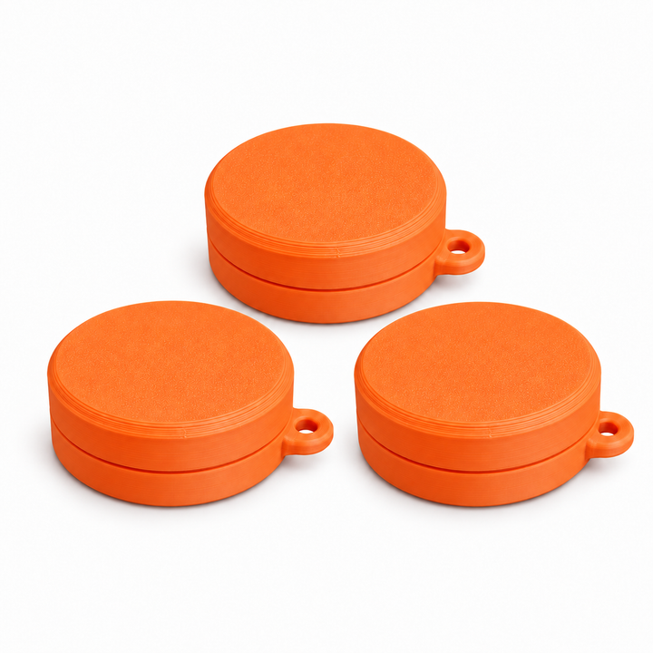 Pack of three ring holder keychain cases in Heat Orange to Yellow