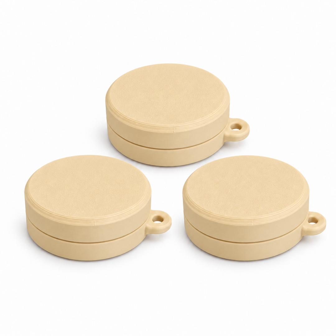 Pack of three ring holder keychain cases in Light Brown