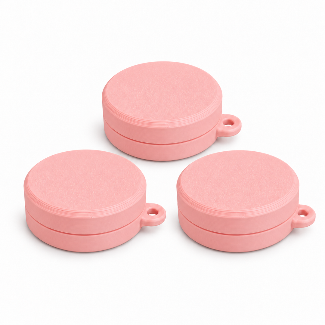 Pack of three ring holder keychain cases in Pink