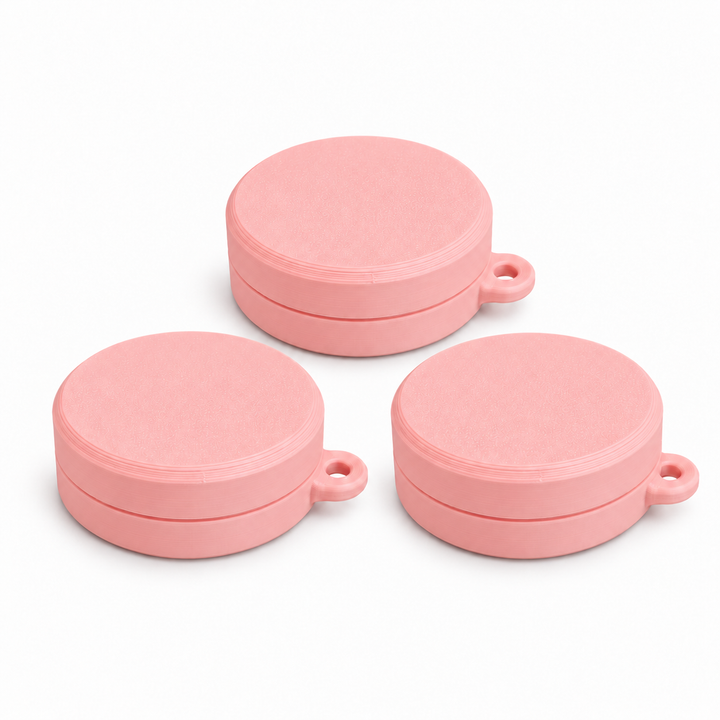 Pack of three ring holder keychain cases in Pink