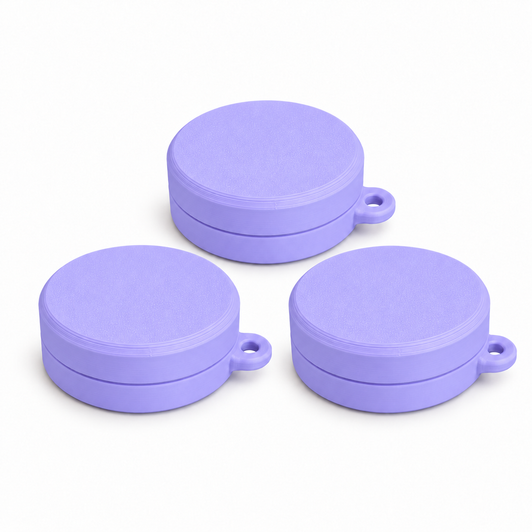 Pack of three ring holder keychain cases in Purple