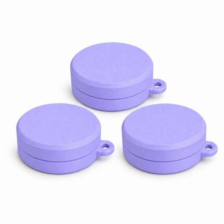 Pack of three ring holder keychain cases in Purple