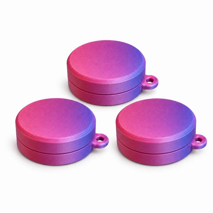 Pack of three ring holder keychain cases in Raspberry