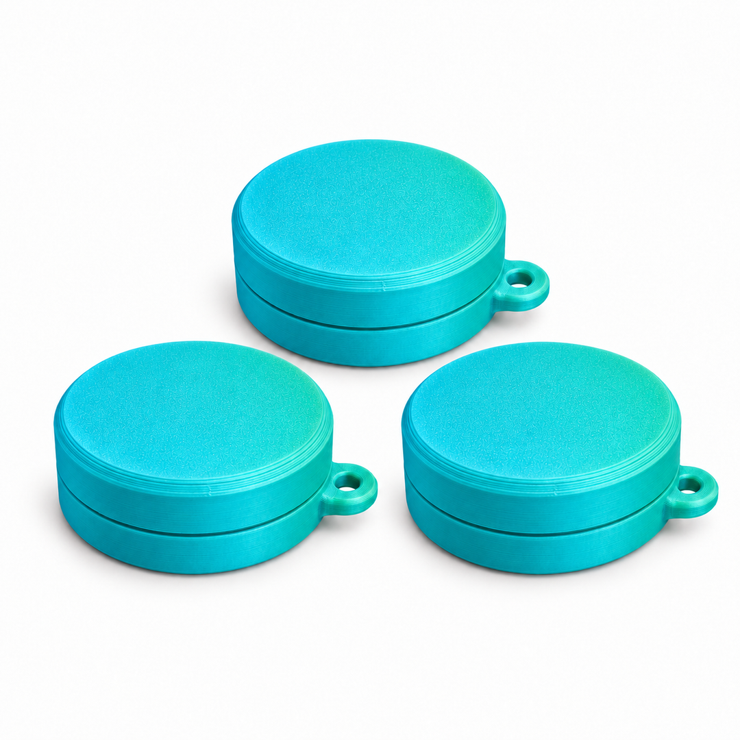 Pack of three ring holder keychain cases in Sea Foam