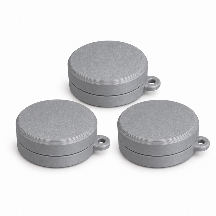 Pack of three ring holder keychain cases in Silver