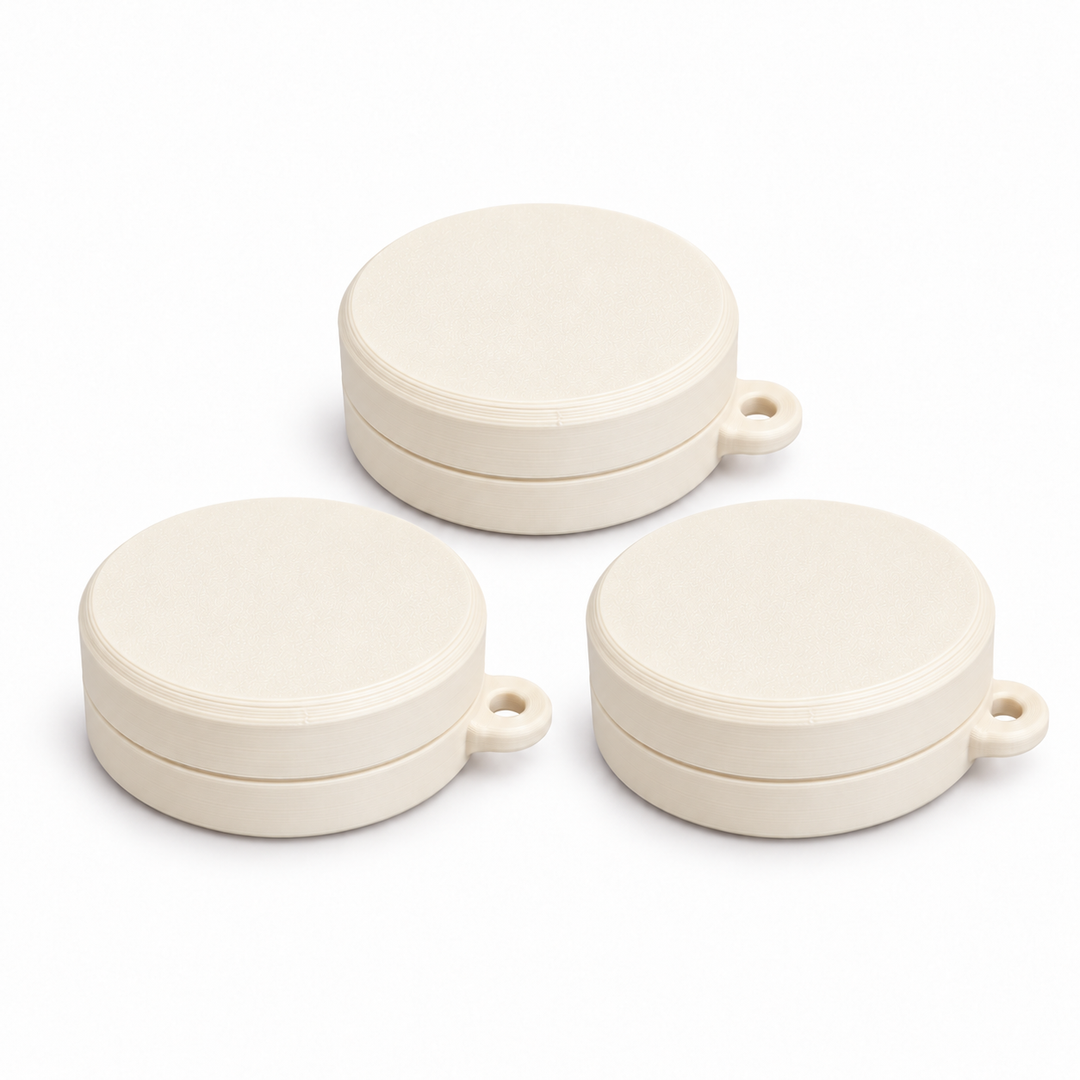 Pack of three ring holder keychain cases in UV Sun Changing