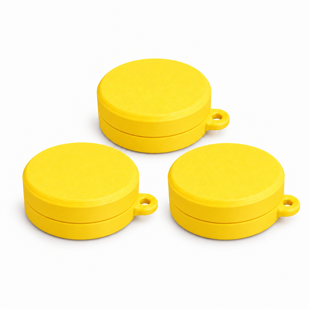 Pack of three ring holder keychain cases in Yellow
