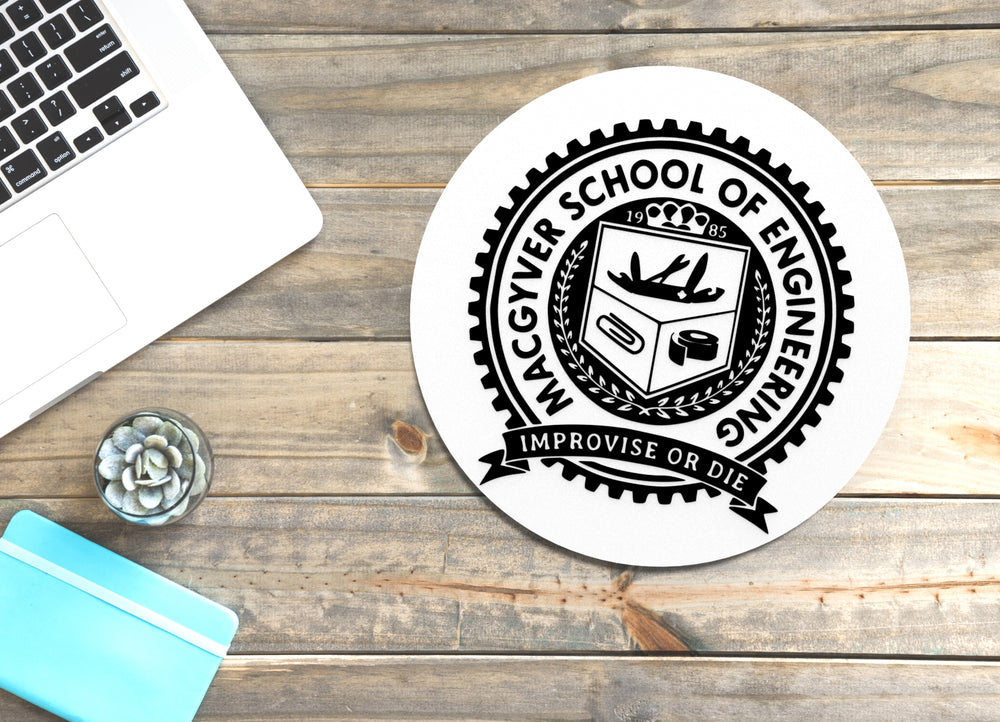 
  
  Macgyver School Of Engineering Improvise Or Die | Funny Sign for Home or Office
  
