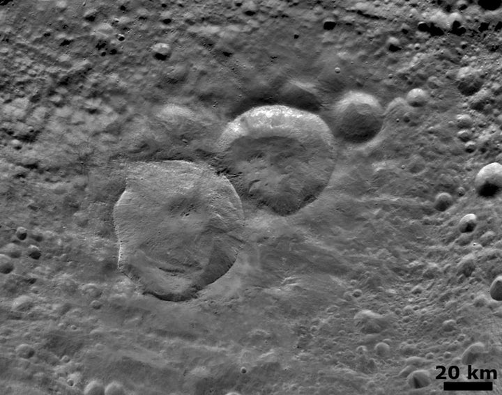 NASA 3D Topography model of SNOWMAN CRATER on the asteroid Vesta