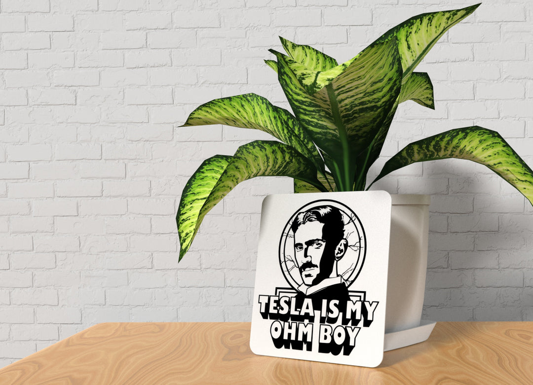 Tesla Is My Ohm Boy | Funny Sign for Home or Office