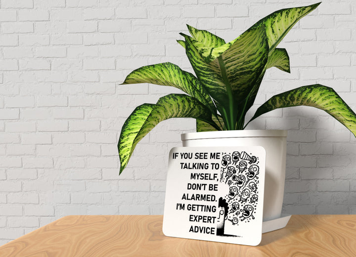 If You See Me Talking To Myself Don't Be Alarmed I'm Getting Expert Advice | Funny Sign for Home or Office