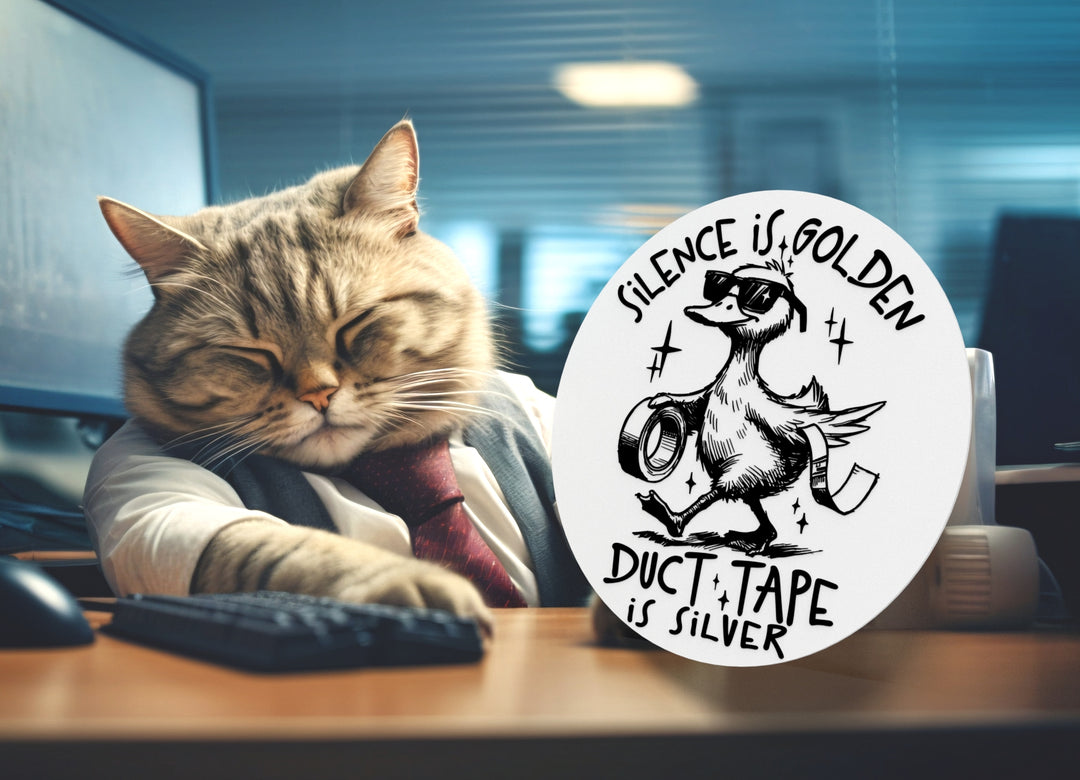 Silence Is Golden Duct Tape Is Silver | Funny sign For Home or Office