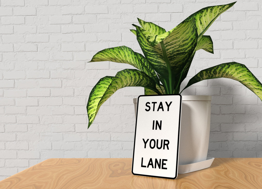 Stay In Your Lane | Funny Sign for Home or Office