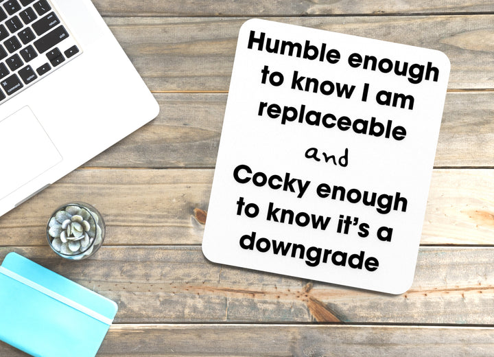 Humble Enough To know I Am Replaceable | Funny Sign for Home or Office