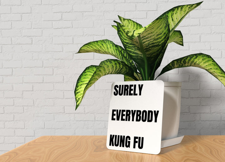 Surely Everybody Kung Fu | Funny sign For Home or Office