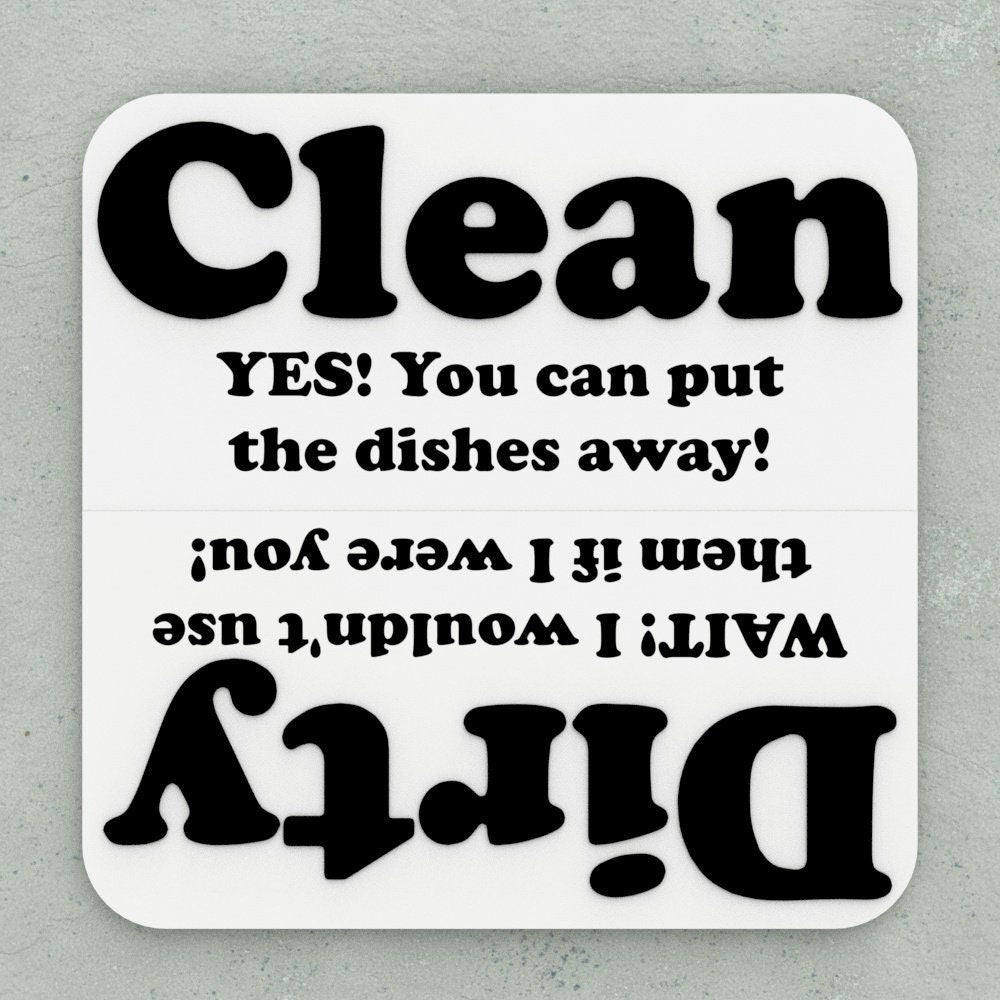 Dishwasher Sign | Clean Dirty With Words