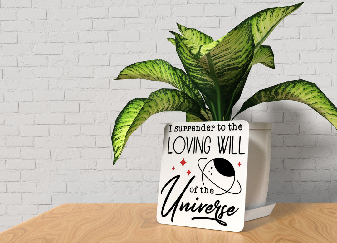 I Surrender To The Loving Will Of The Universe | Funny Sign for Home or Office