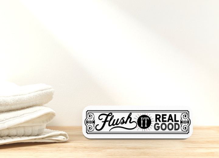 Flush It Bathroom Sign – Funny Humor Wall Decor for Home and Office