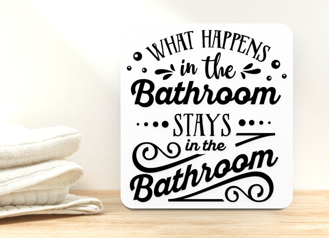 It Happens in the Bathroom Sign – Funny Humor Wall Decor for Home and Office