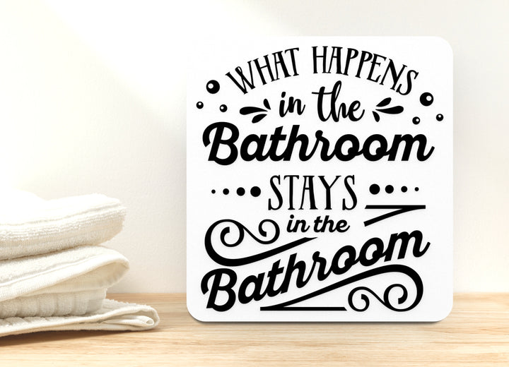 It Happens in the Bathroom Sign – Funny Humor Wall Decor for Home and Office