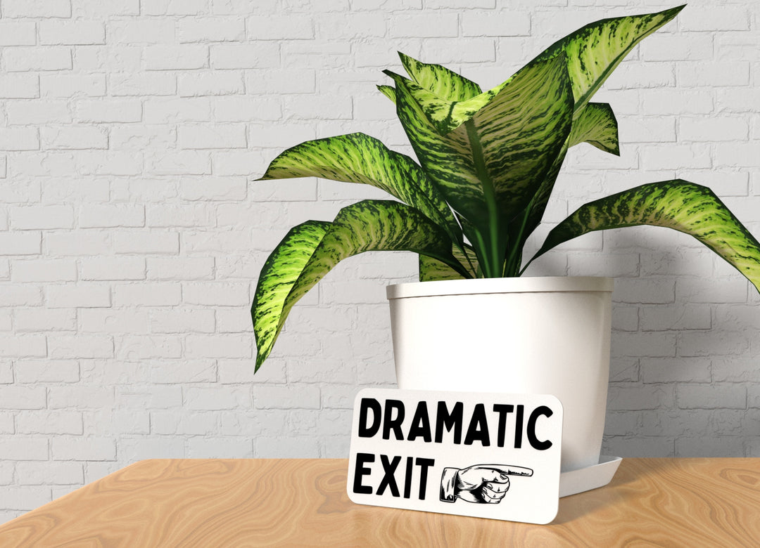 Dramatic Exit | Funny Sign for Home or Office