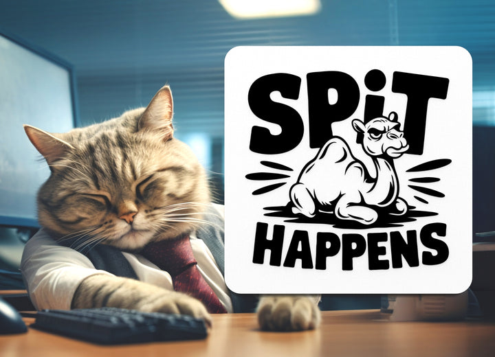 Spit Happens | Funny sign For Home or Office