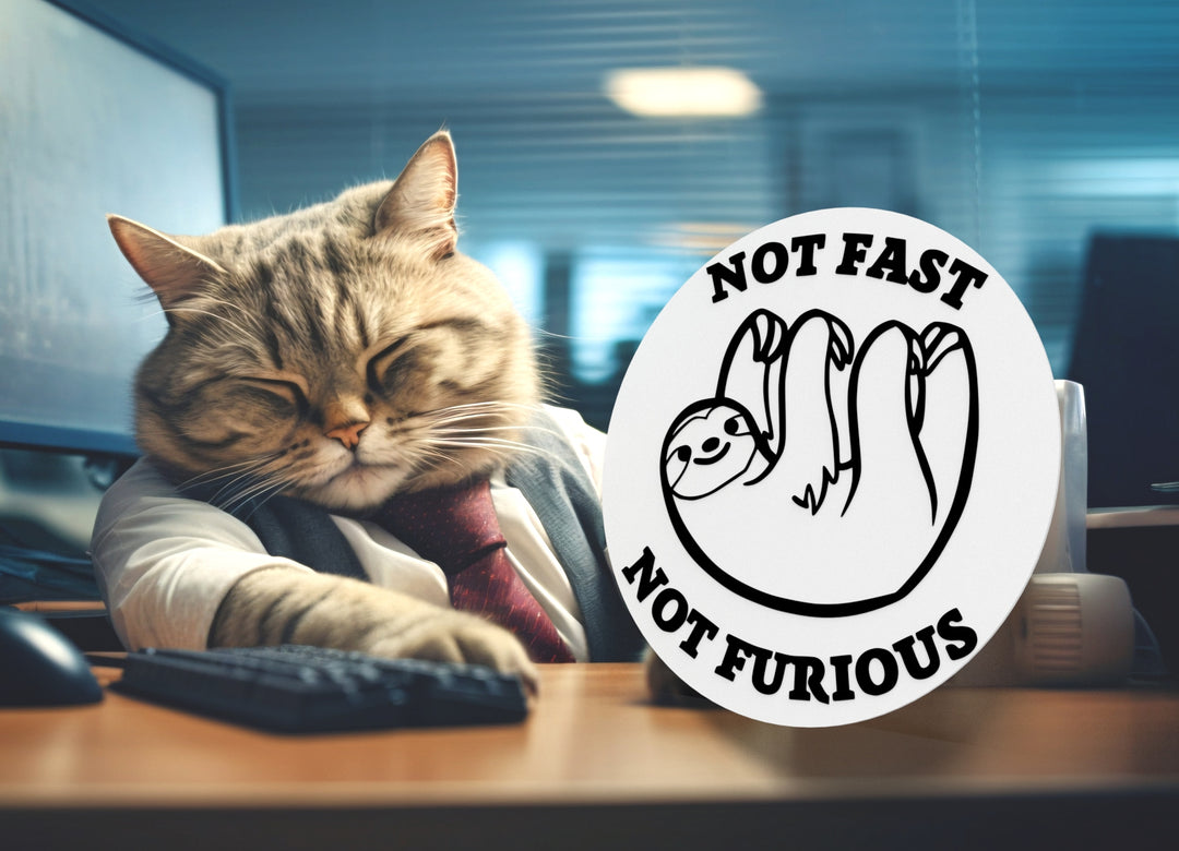 Not Fast Not Furious | Funny sign For Home or Office