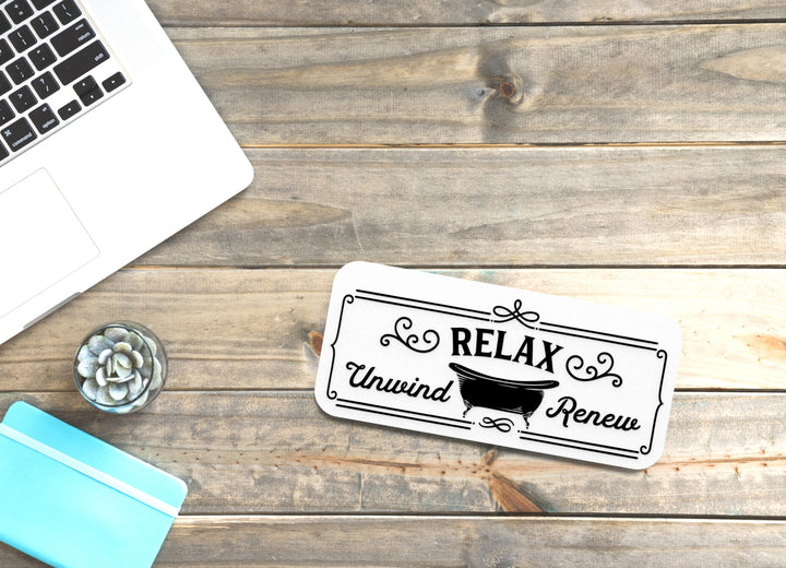 Unwind and Renew Bathroom Sign – Funny Humor Wall Decor for Home and Office