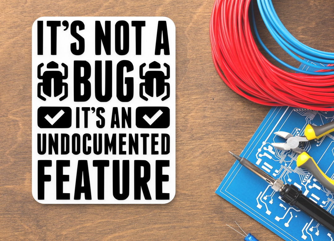 It's Not A Bug It's An Undocumented Feature | Funny Sign for Home or Office