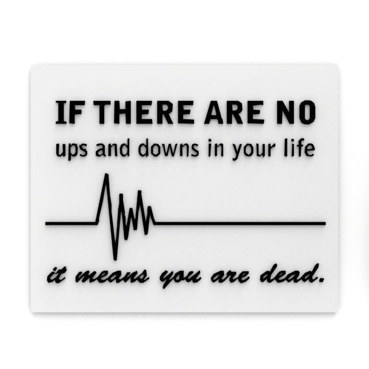 Funny Sign | If There are no Ups and Downs in Your Life it Means You are Dead