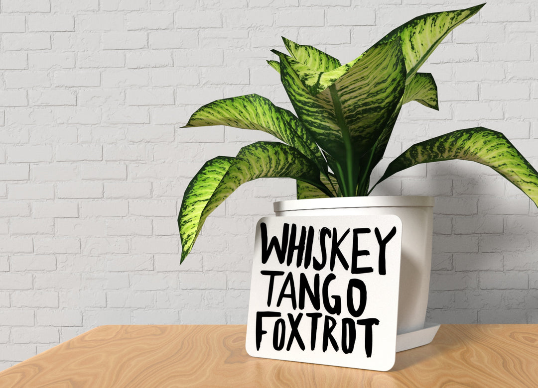 Whiskey Tango Foxtrot | Funny Sign for Home or Office