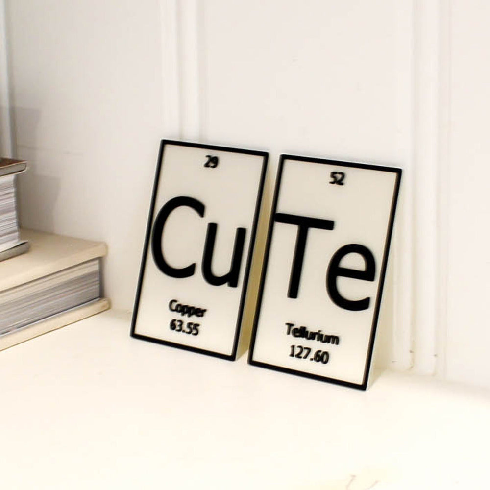 
  
  CuTe | Periodic Table of Elements Wall, Desk or Shelf Sign
  
