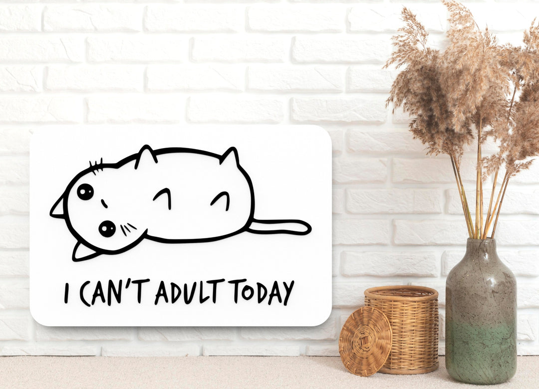 Battery Low – No Adulting | Funny Sign for Work or Chill Spaces