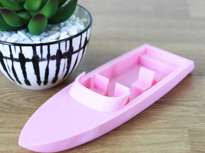 Floating boat for aquarium decoration, bath toy, etc