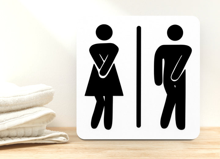 GirleBoy Bathroom Sign – Funny Humor Wall Decor for Home and Office