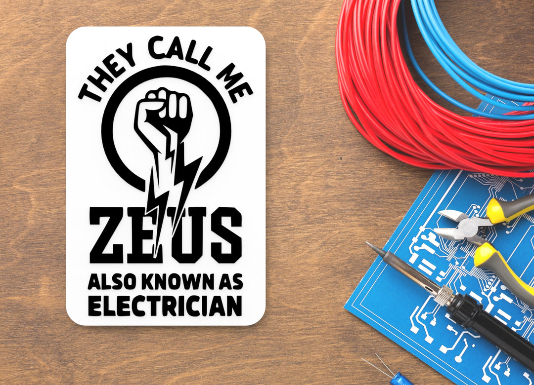They Call Me Zeus Also Known As Electrician | Funny sign For Home or Office