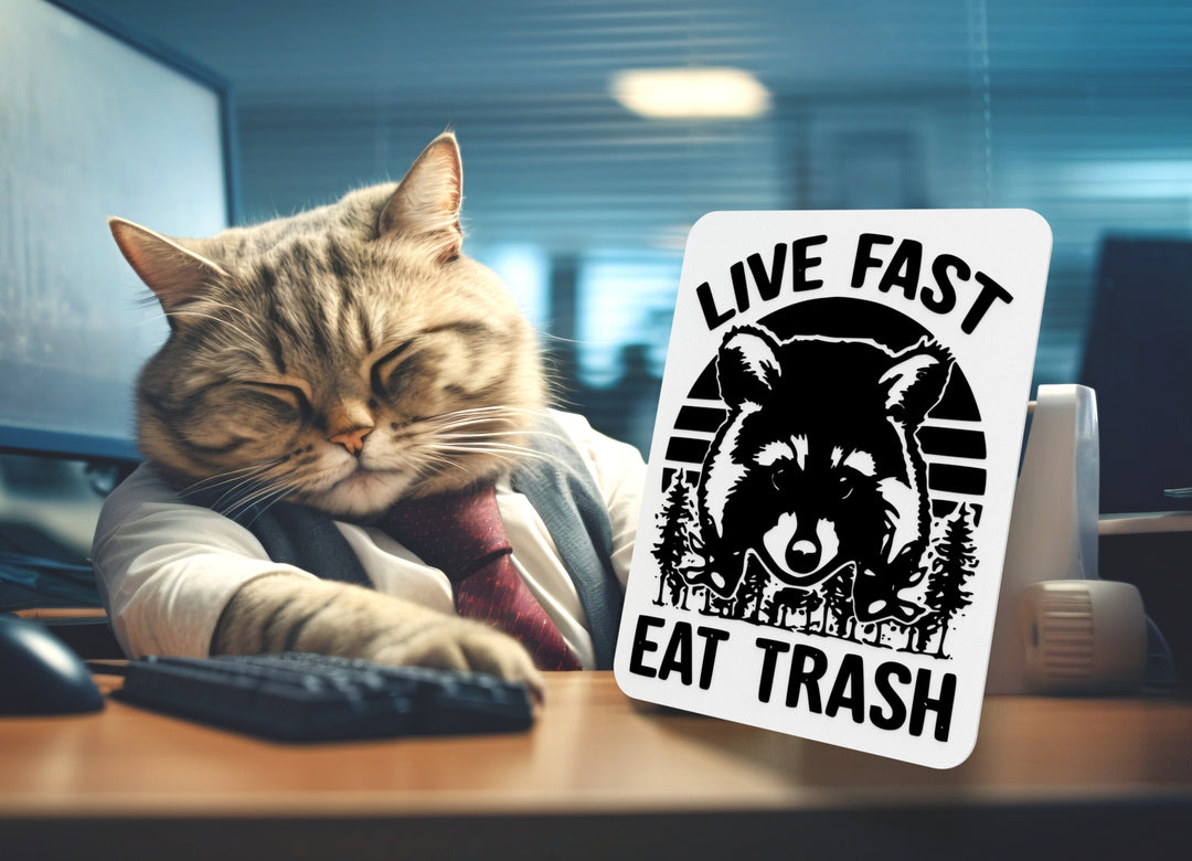 Eat Trash Live Fast | Funny sign For Home or Office