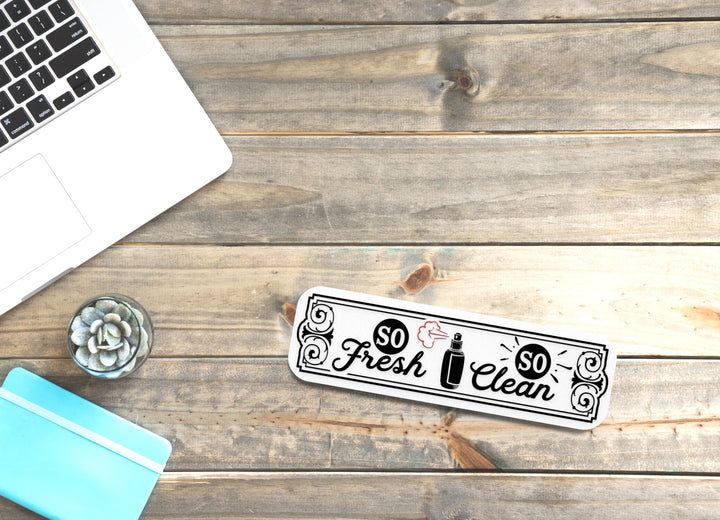 Fresh and Clean Bathroom Sign – Funny Humor Wall Decor for Home and Office
