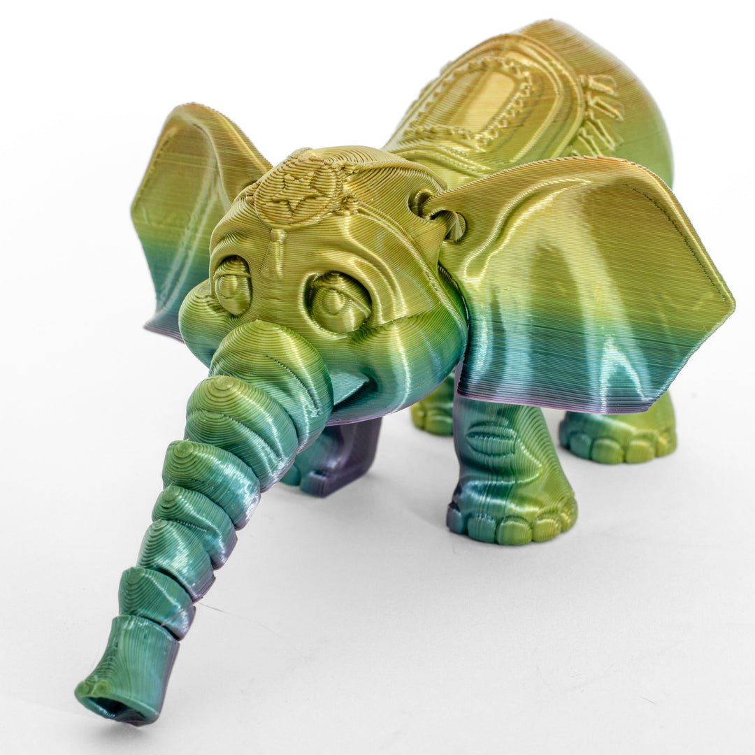 Jumbo Friendly Fidget Elephant | Flexible Articulating 3d Printed Companion