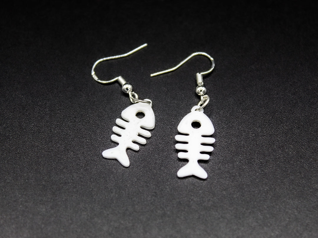 Fish Skeleton Earrings 3D – Unique Statement Jewelry