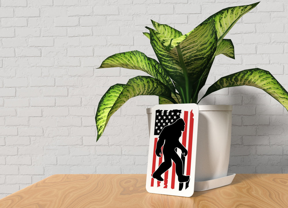 
  
  Bigfoot American Flag | Funny Sign for Cabin or Man Cave Decor
  
