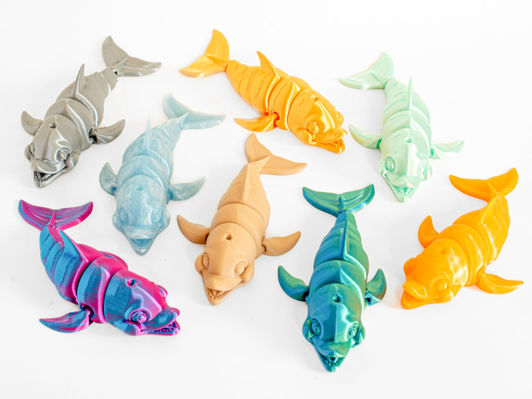 Jumbo Friendly Fidget Dolphin | Flexible Articulating 3d Printed Companion