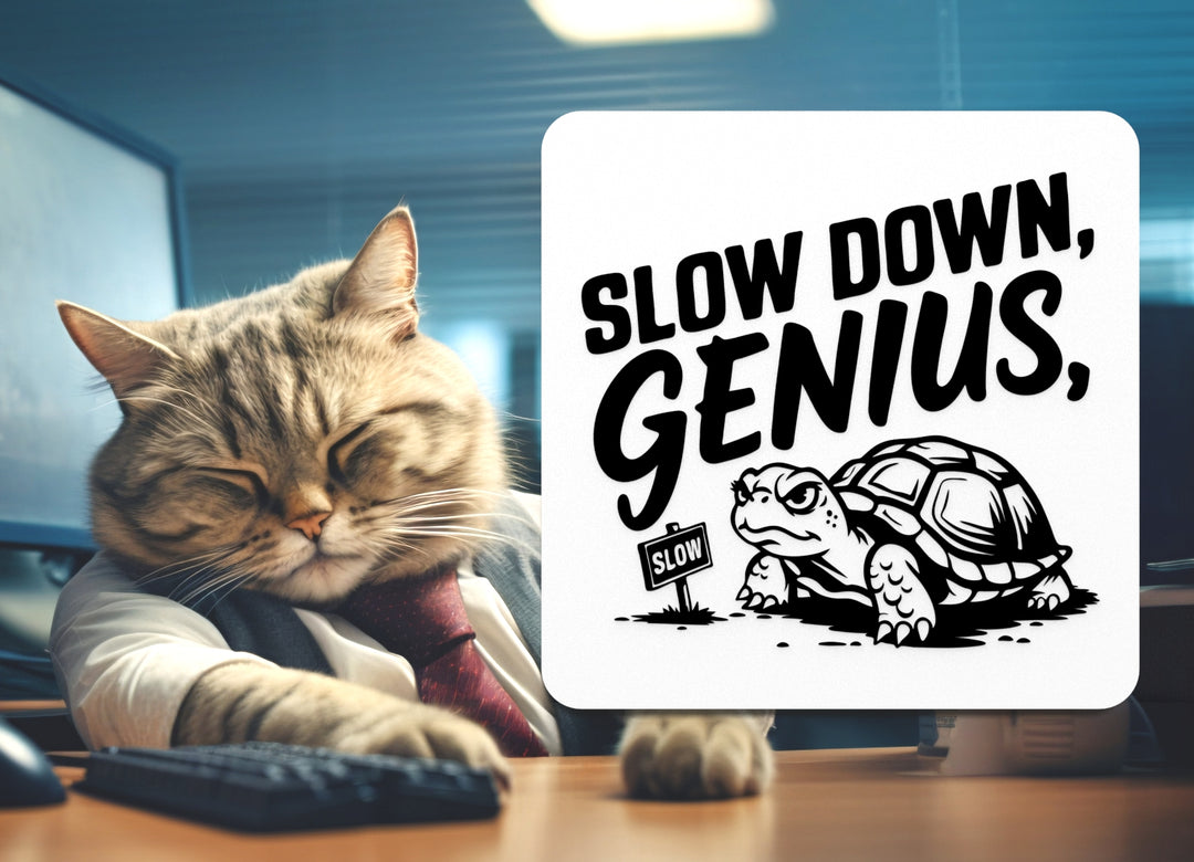 Slow Down Genius | Funny sign For Home or Office