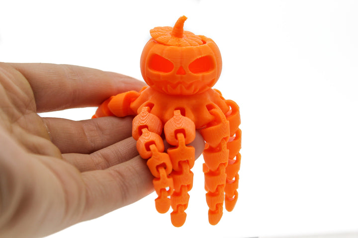 Fidget Toy Jack-O-Lantern Octopus | Removable top!