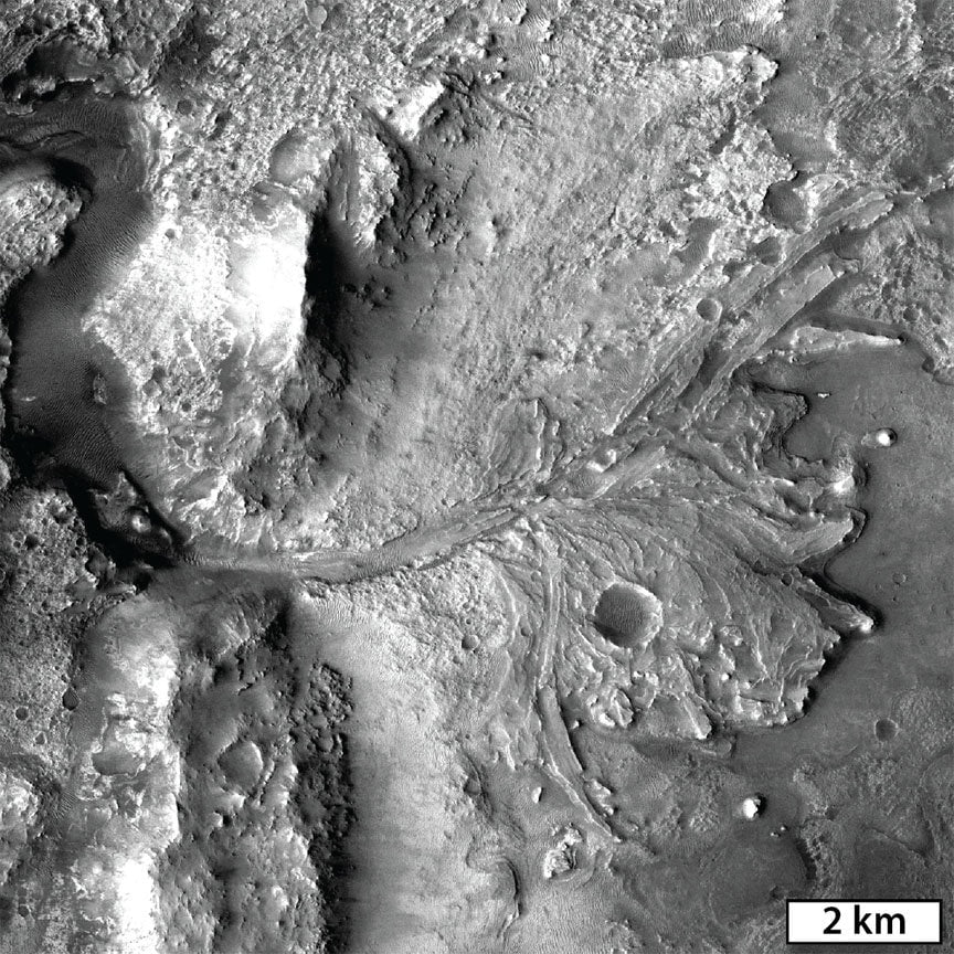 Mars 3D Topography Model of Jezero Crater Delta - the Perseverance Landing Site