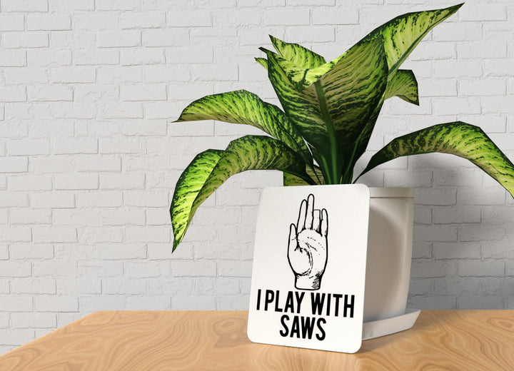 I Play with Saws | Funny Workshop Sign for Woodworkers and DIYers