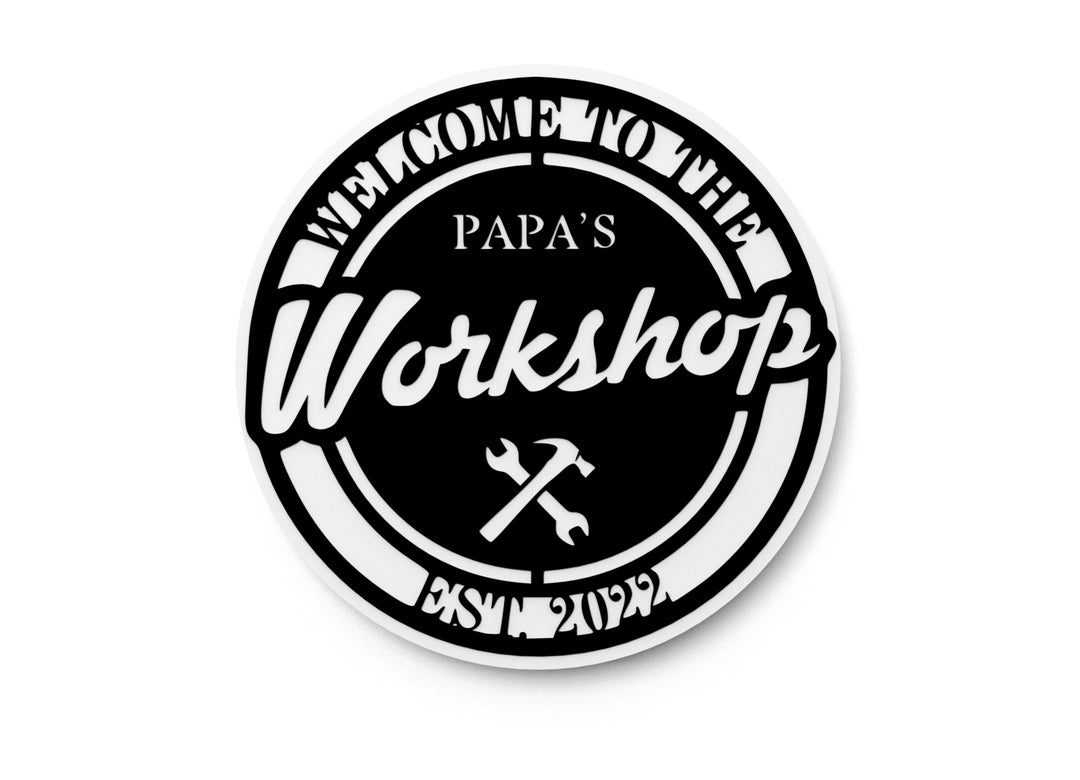 
  
  Welcome To The Papa's Workshop EST 2022 | Funny sign For Home or Office
  
